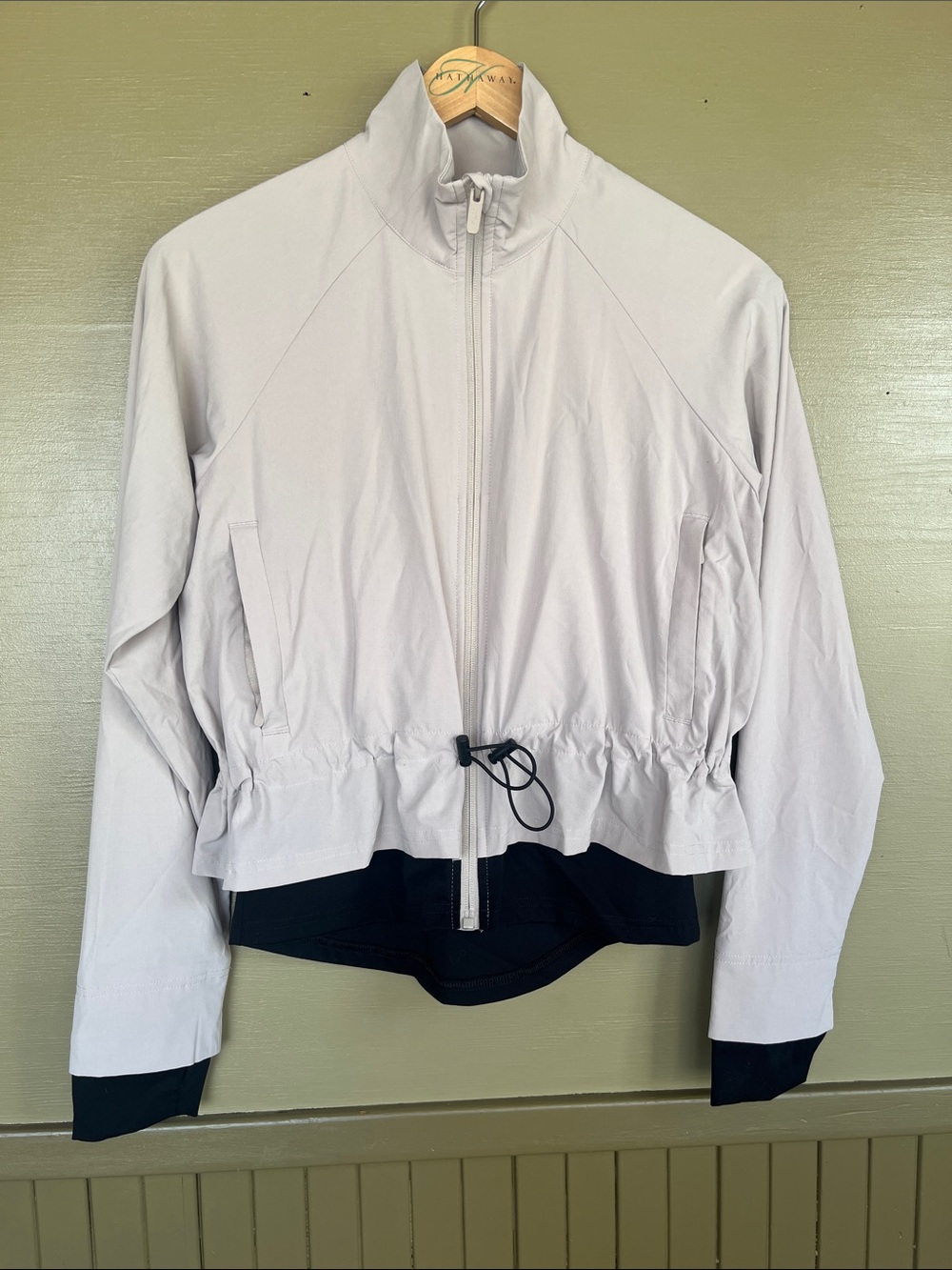 FLX Light Gray /Black Zip-Front Drawstring Athletic Jacket XS